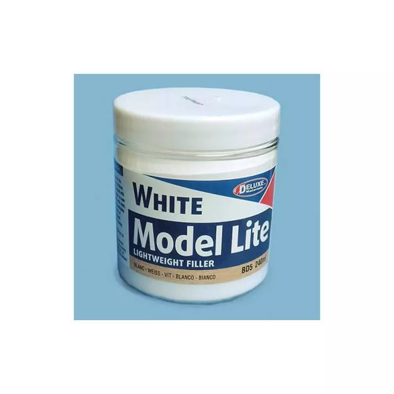 Mastic de remplissage fin pour modélisme, pot de 240ml (blanc) - Deluxe Materials BD5