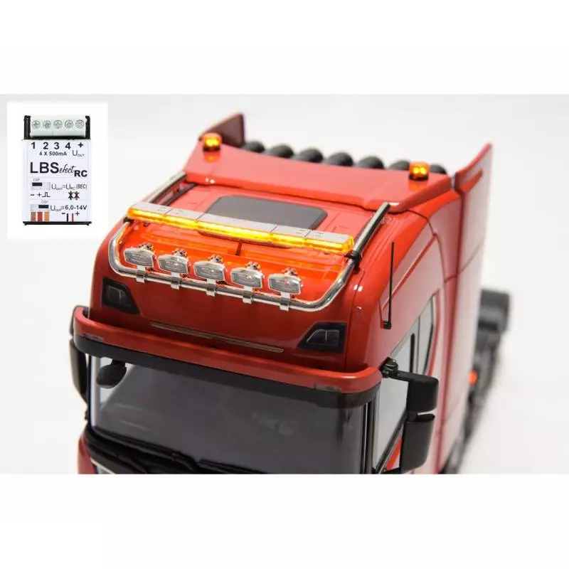 Rampe de flashs pour camion RC 1/14 7,2V et 12V avec module LBSefect