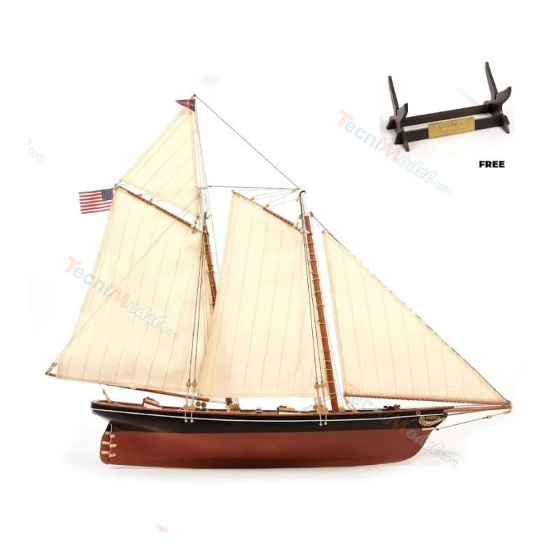 Maquette en bois Goélette America 1/75 - OcCre 12014
