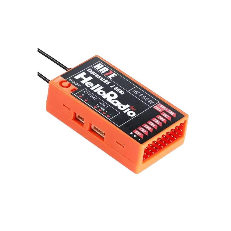 HR7E ELRS 2.4Ghz 8-channel receiver in red case - HelloRadio HR2004