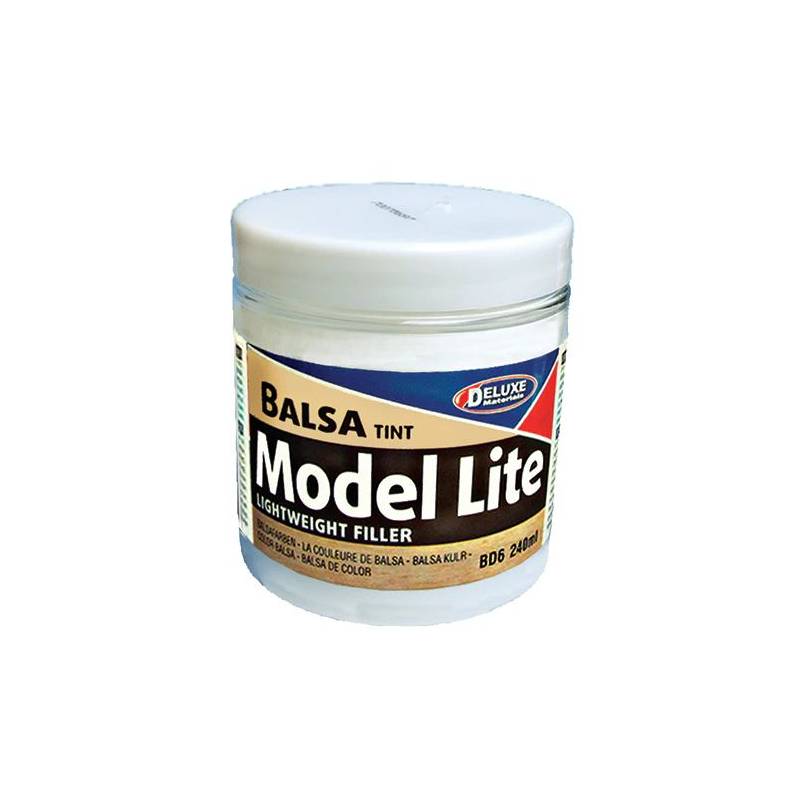 Balsa-colored fine filler, 240ml pot for model making - Deluxe Materials BD6