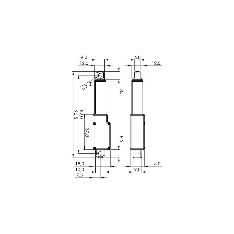 Servo linéaire HiTEC HLS12 30mm 380:1 - HITEC 1-02455