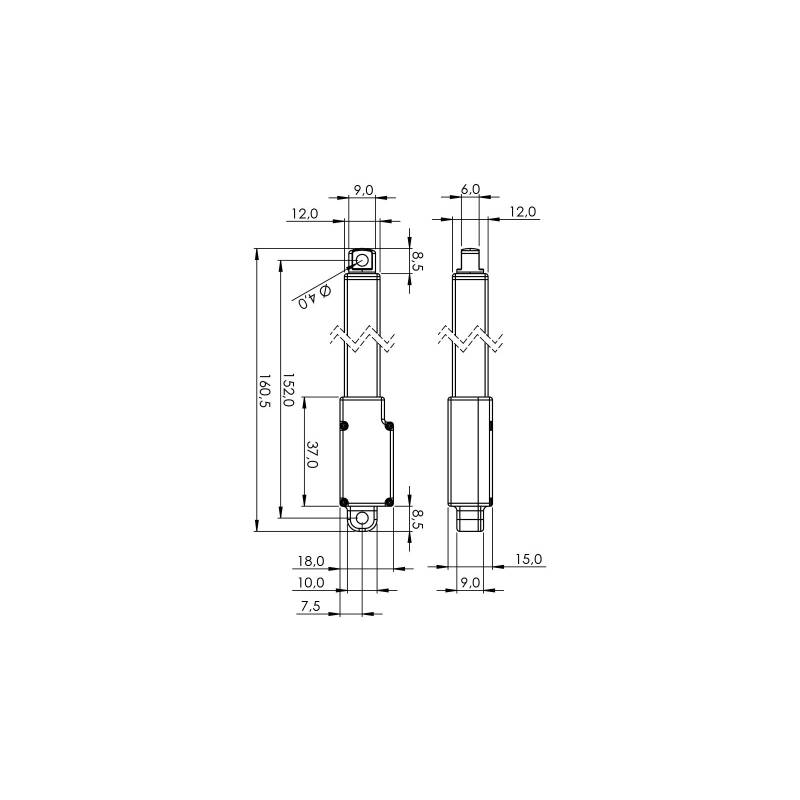 Servo linéaire HiTEC HLS12 100mm 50:1 - HITEC 1-02459