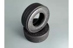 Pair of wide road-profile tires with antisplash lip 1/14 - Thicon Models 50546