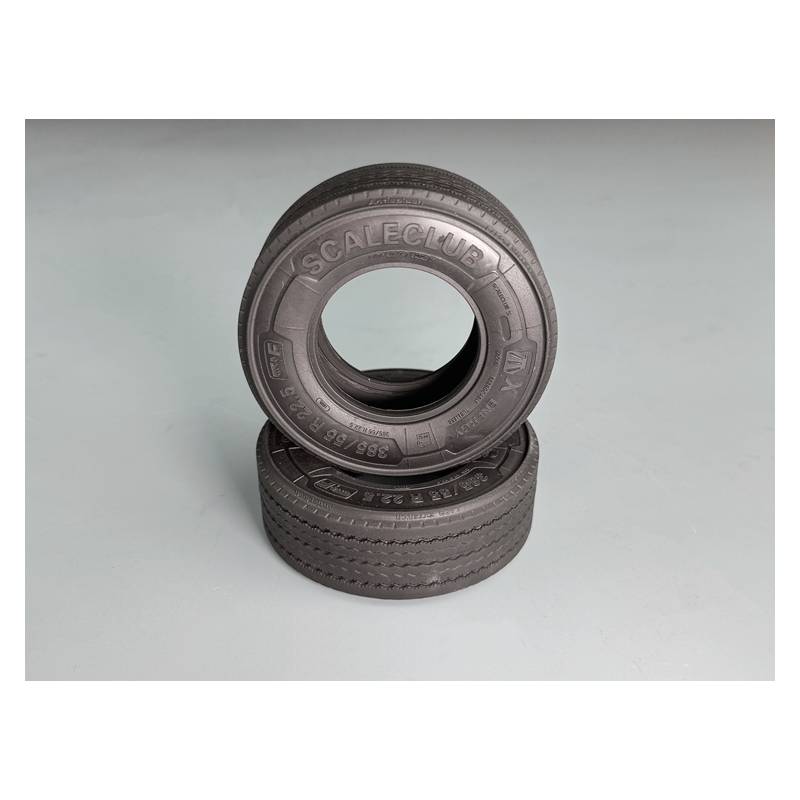Paire de pneus larges à profil routier avec lèvre anti-éclaboussure 1/14 - Thicon Models 50546