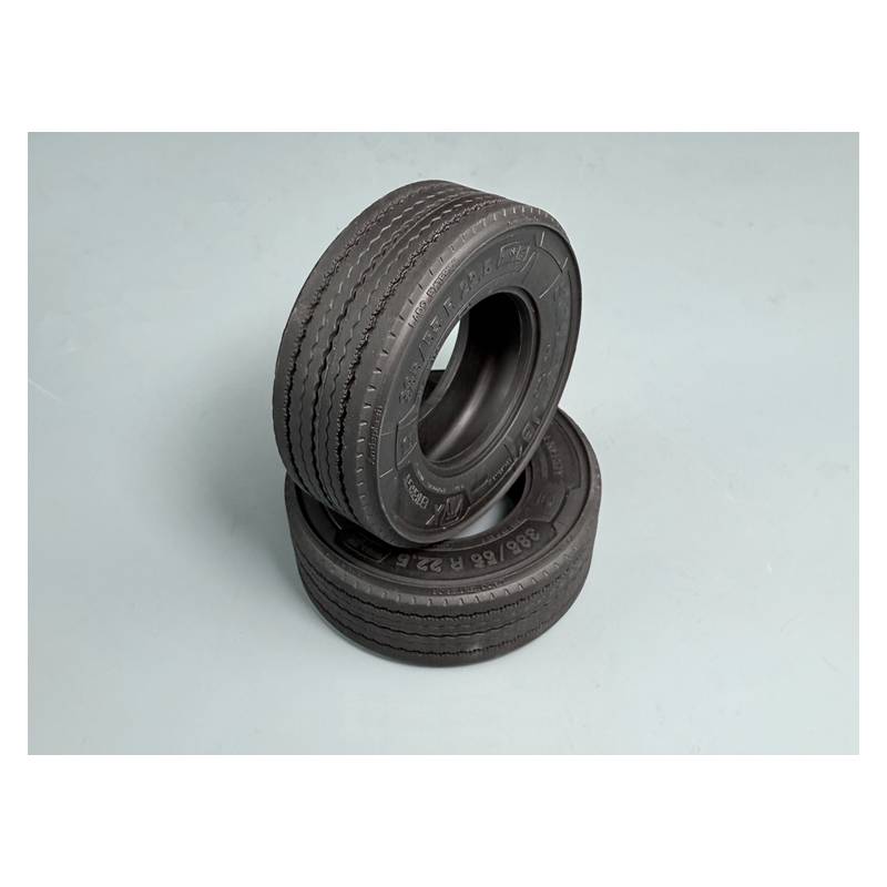 Paire de pneus larges à profil routier avec lèvre anti-éclaboussure 1/14 - Thicon Models 50546