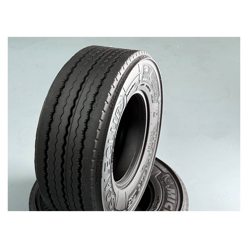 Pair of wide road-profile tires with antisplash lip 1/14 - Thicon Models 50546