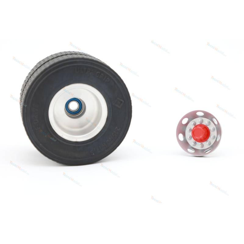 2 Inserts de jantes détaillés avec moyeux cache écrous pour roues de remorque petit diamètre de Scale-Parts