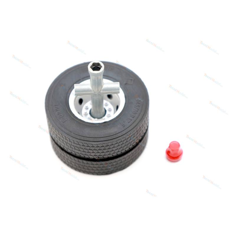 2 Detailed rim inserts with nut-cover hubs for small-diameter trailer wheels from Scale-Parts
