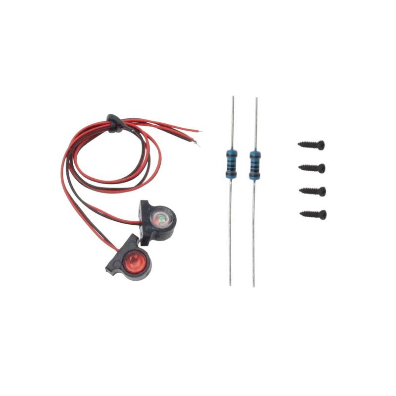 Paire de feux de gabarit blanc/rouge Ø8mm pour camion RC 1/14 - Carson 500907806