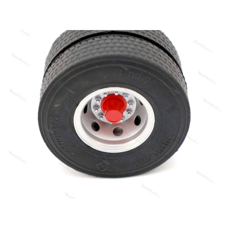 2 Inserts de jantes détaillés avec moyeux cache écrous pour roues de remorque petit diamètre de Scale-Parts