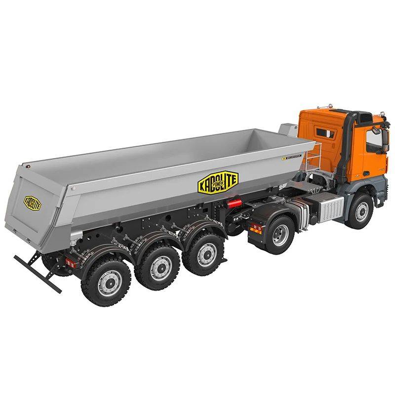 Arocs 4x4 tractor unit with electric tipper semi-trailer RTR 1/14 - Kabolite K5801 Orange