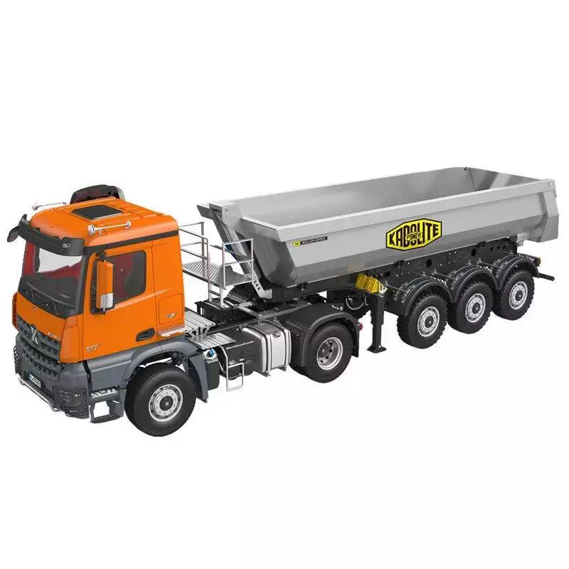 Arocs tracteur 4x4 avec semi-remorque benne électrique RTR 1/14 - Kabolite K5801 Orange