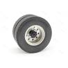 Pair of nut-cover hubs for twin rear wheels on Tamiya 1/14 RC trucks