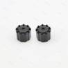Pair of nut-cover hubs for twin rear wheels on Tamiya 1/14 RC trucks