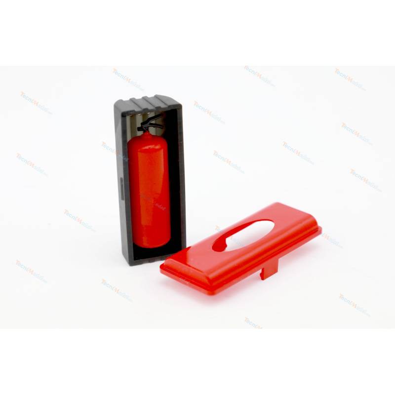 6kg Fire Extinguisher and cabinet for 1/14 scale vehicle. Requires painting