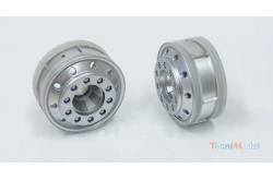 Pair of matte aluminum front wheels