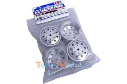 Pair of twin rear wheels, matt aluminium colour