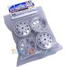 Pair of twin rear wheels, matt aluminium colour