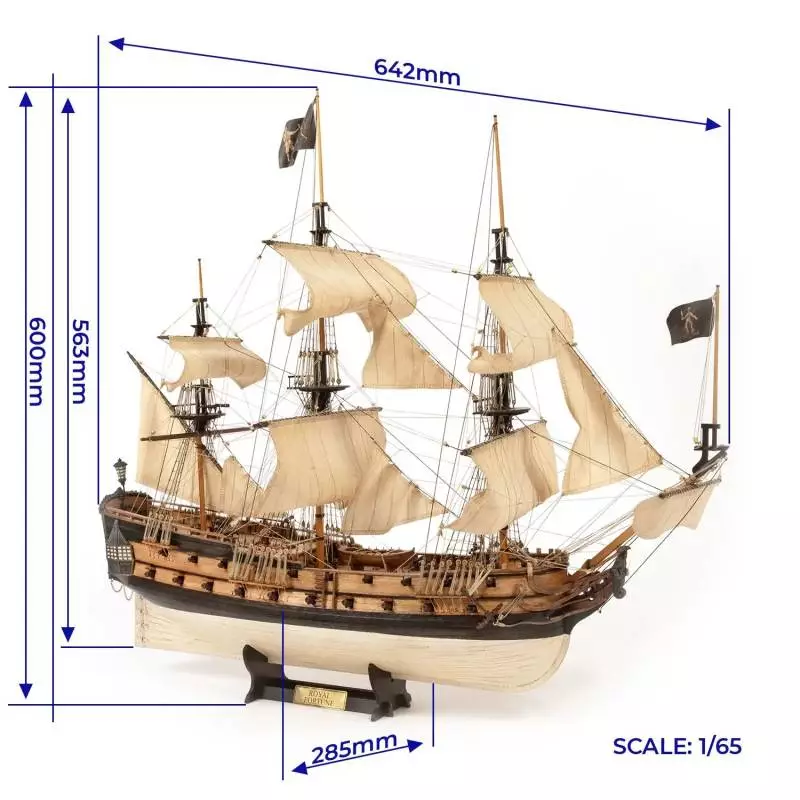 Bateau Pirate Royal Fortune 1/65 de OCCRE - Maquette bois à construire - OCCRE 12015
