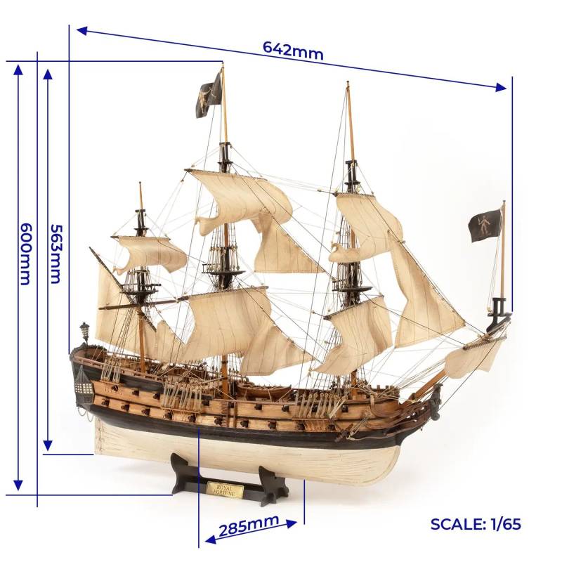 Pirate Ship Royal Fortune 1/65 from OCCRE - Wooden model to build - OCCRE 12015