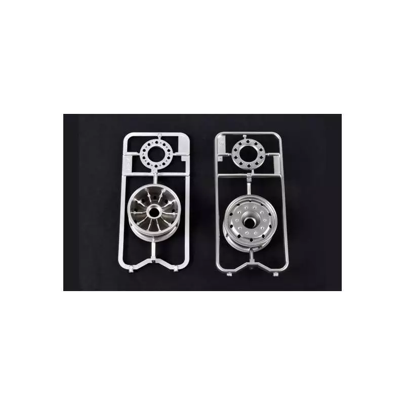 Paire de jantes larges en plastique couleur alu mat
