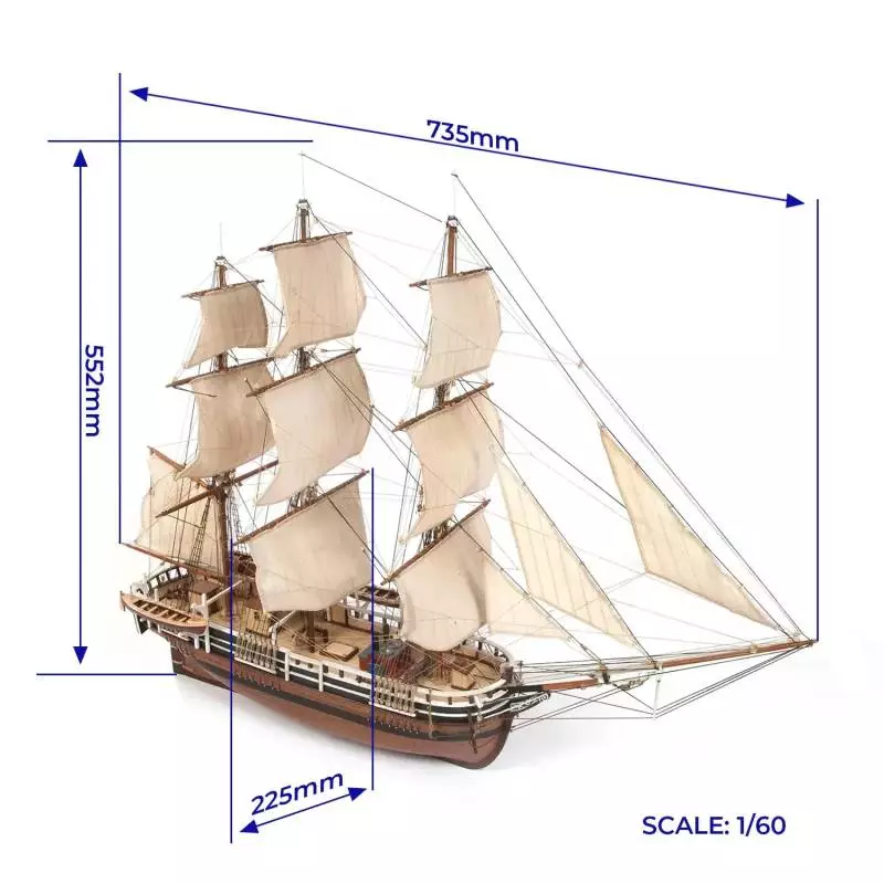 Baleinier Essex 1/60 de Occre - Maquette bois à construire
OCCRE 12006