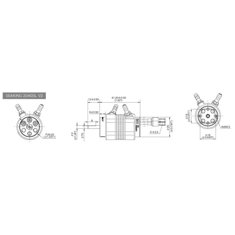 Moteur HobbyWing Seaking 2040SL 5000KV Black Motor V2 - HobbyWing 30419011