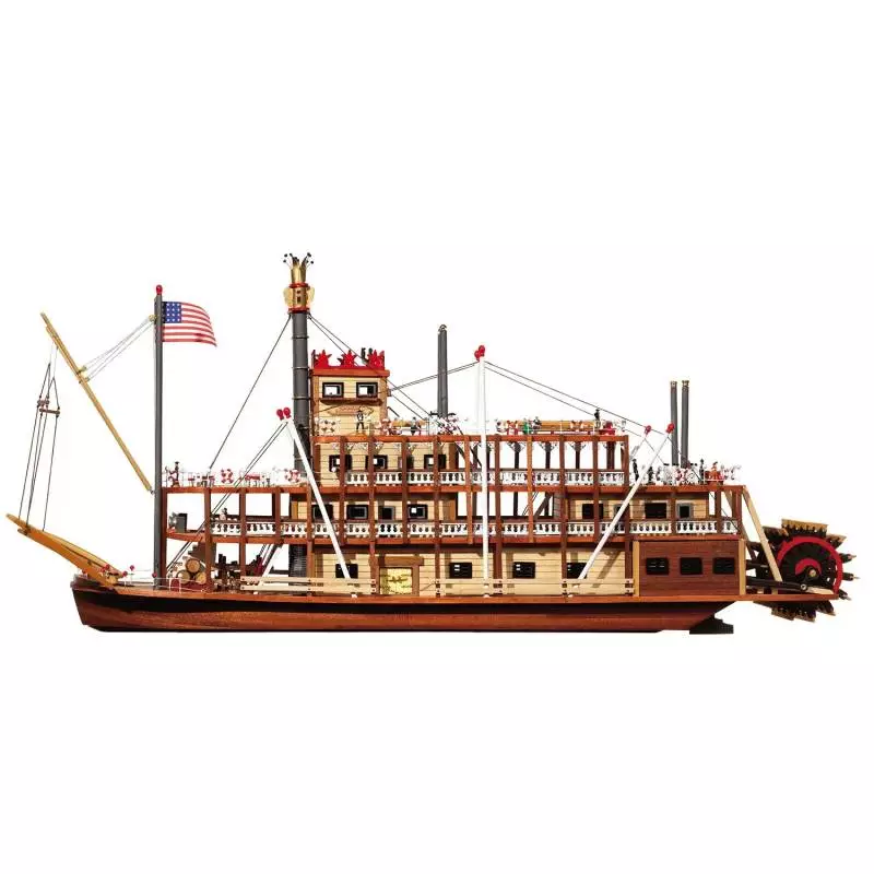 Maquette à construire en bois du vapeur Mississippi à l'échelle 1/80 - Occre 14003
