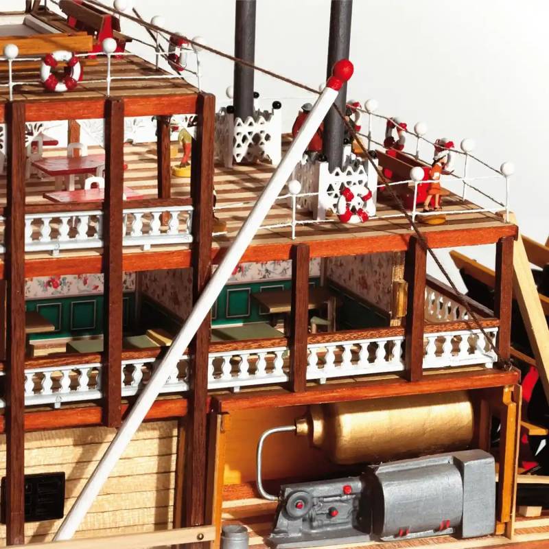 Maquette à construire en bois du vapeur Mississippi à l'échelle 1/80 - Occre 14003