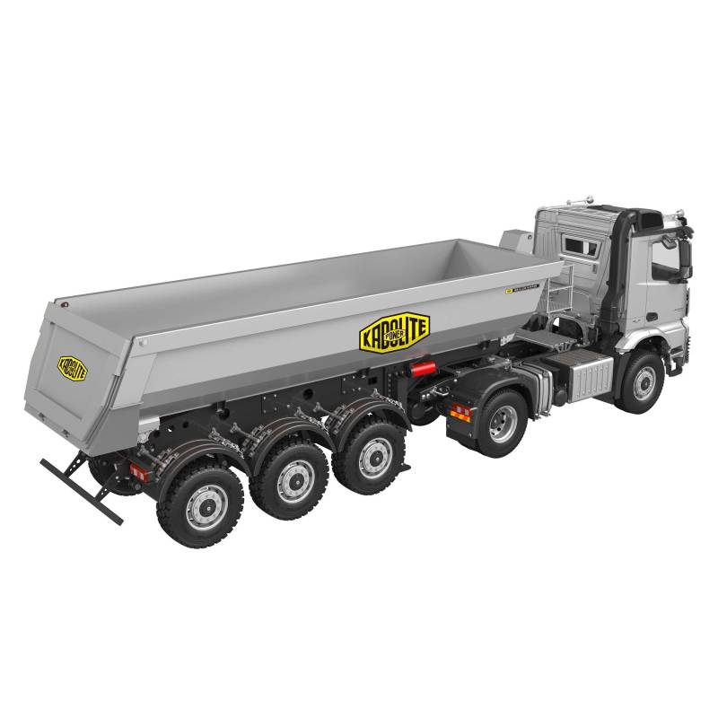 Arocs tracteur 4x4 avec semi-remorque benne électrique RTR 1/14 - Kabolite K5801 Gris argenté
