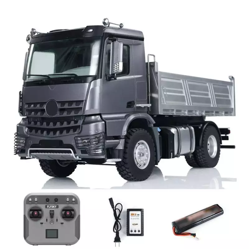 Arocs 4x4 porteur benne électrique RTR 1/14 - Kabolite K5701 Gris métallisé