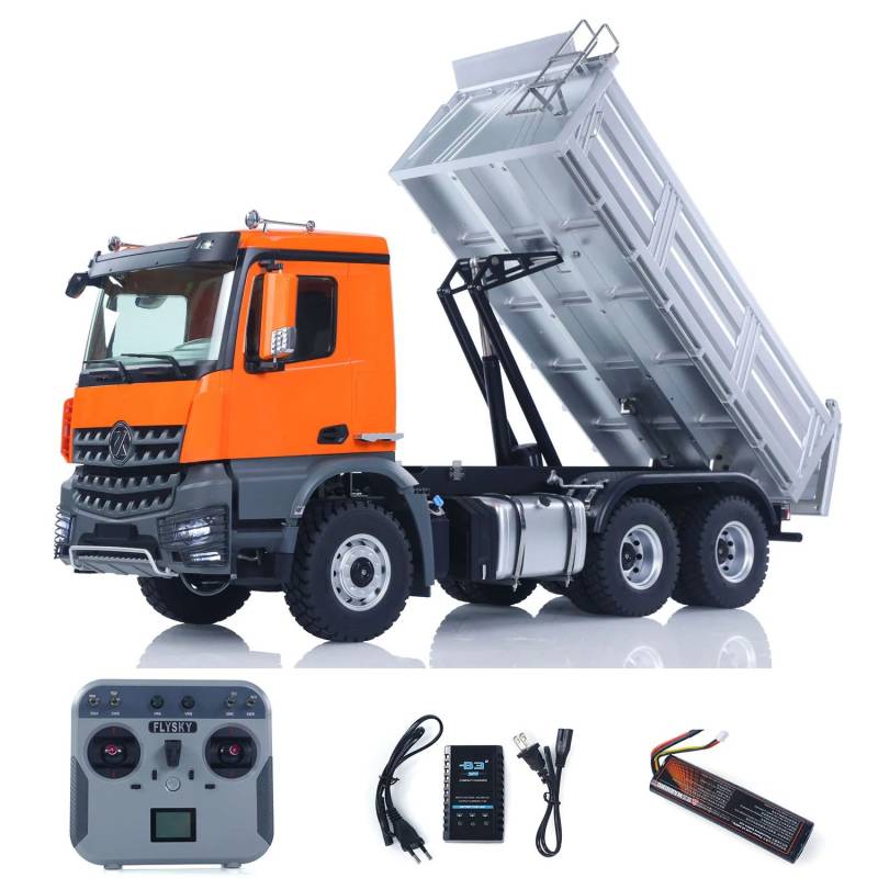 Arocs 6x6 porteur benne électrique RTR 1/14 - Kabolite K5702 Orange