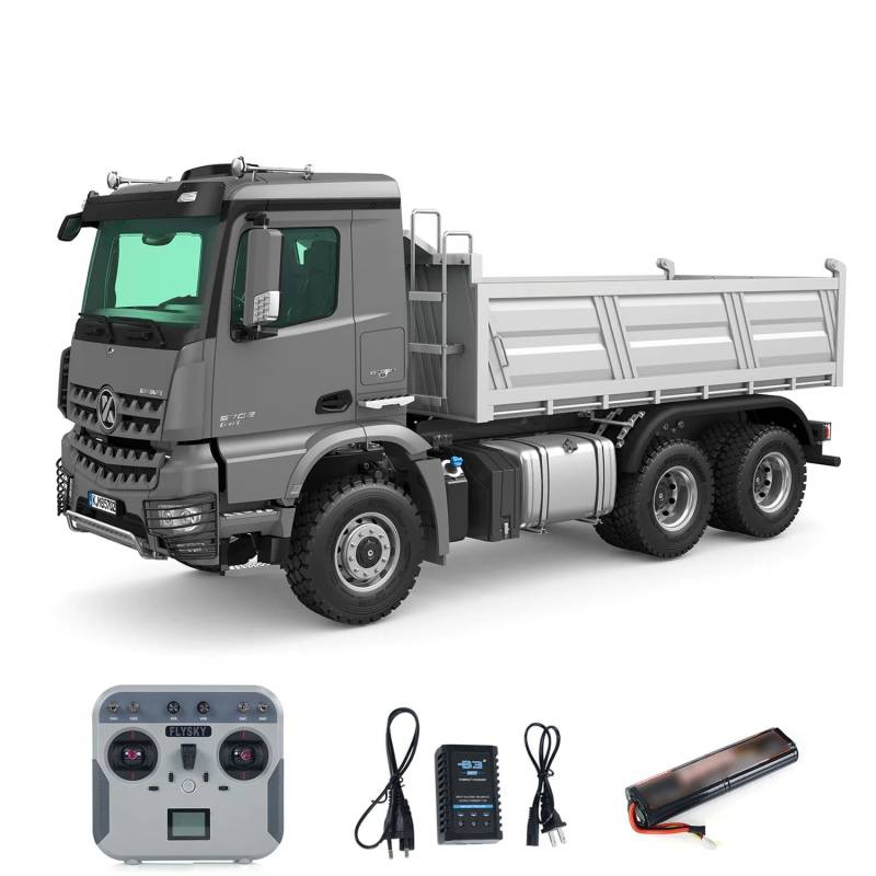 Arocs 6x6 porteur benne électrique RTR 1/14 - Kabolite K5702 Gris métallisé