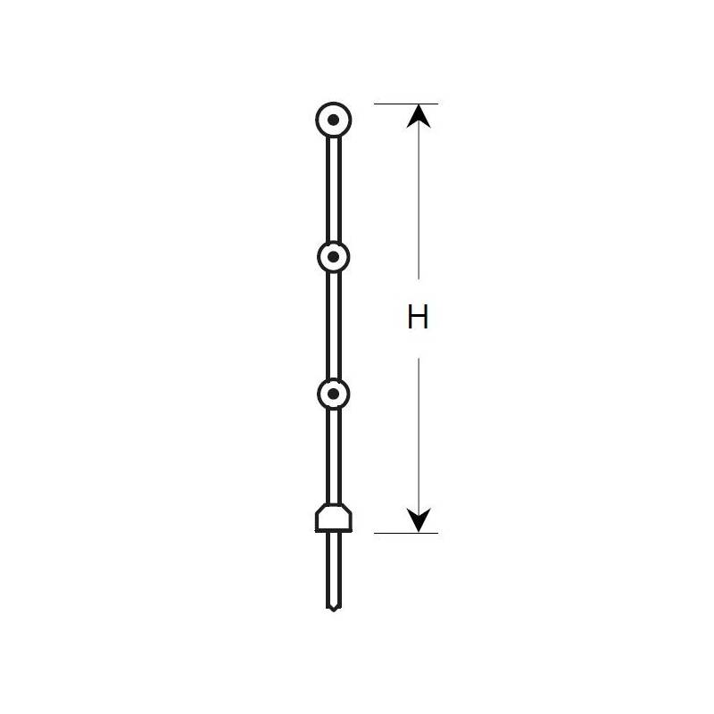 10 Three Holes Rail Stanchions 48mm