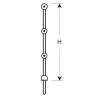 10 Three Holes Rail Stanchions 48mm