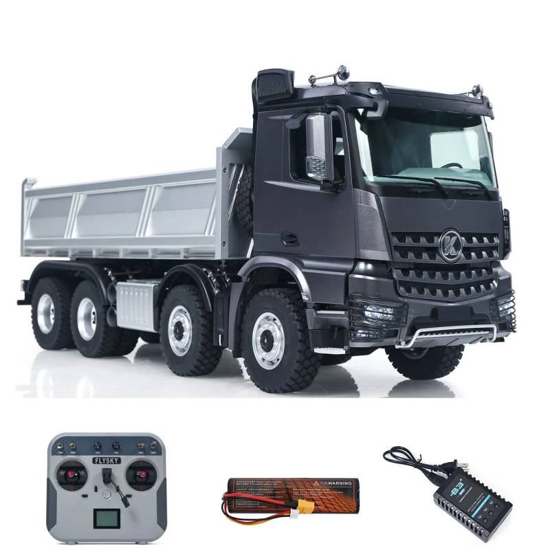 Arocs 8x8 porteur benne électrique RTR 1/14 - Kabolite K5703 Gris métallisé