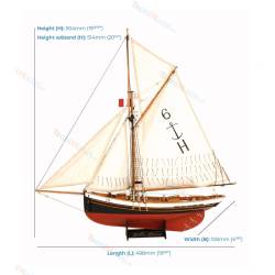 Cotre Pilote Jolie Brise - Maquette de bateau en bois de Artesania Latina