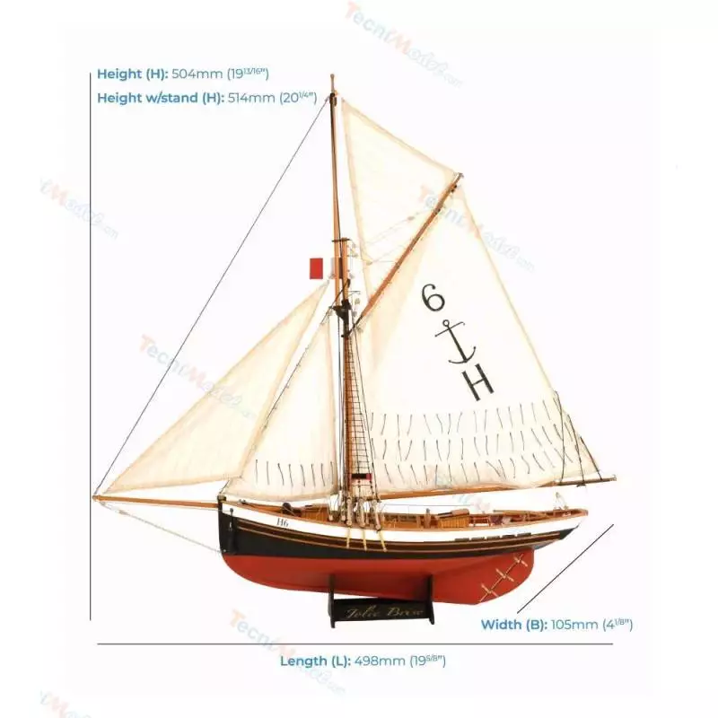 Cotre Pilote Jolie Brise - Maquette de bateau en bois - Artesania Latina 22185