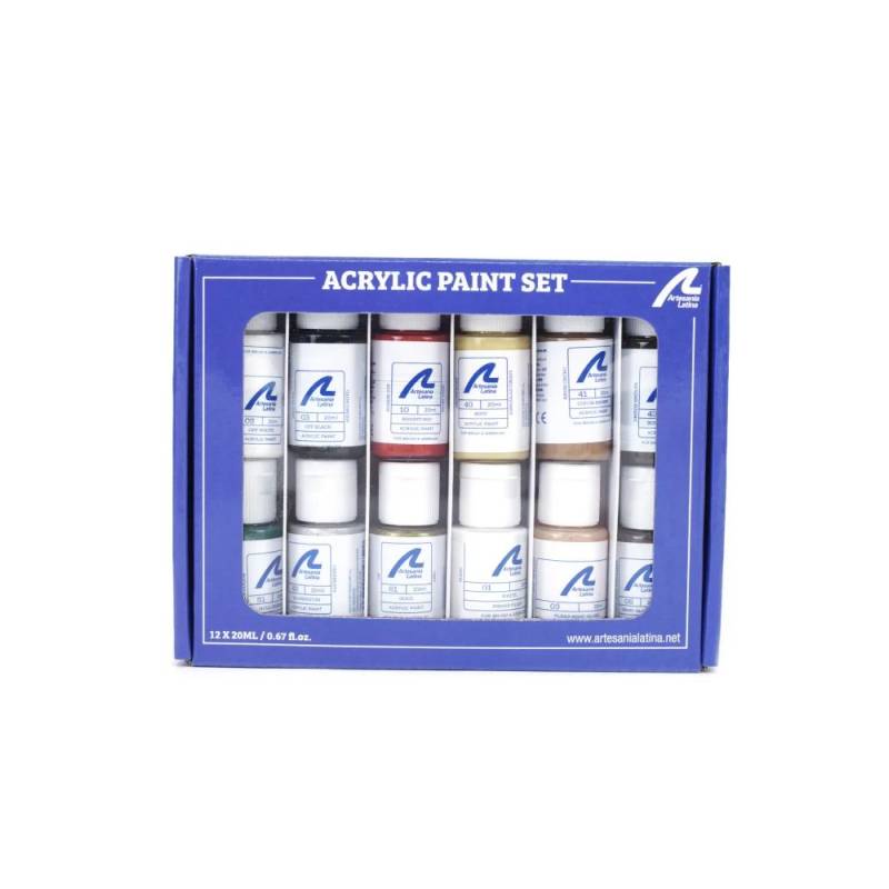 Pack Peinture Acrylique pour le cotre Jolie Brise de Artesania Latina ( 12 X 20 ml) - Artesania Latina 277PACK35