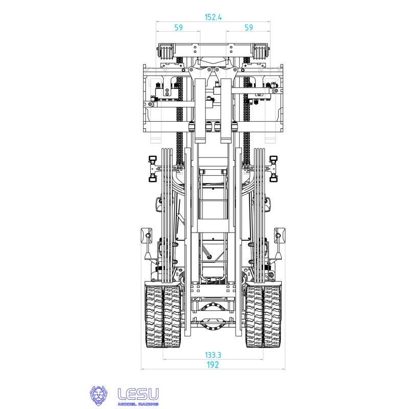 Linde HT160D 1/14 heavy-duty hydraulic forklift by Lesu - Lesu Aoue-LD160S RD-A0014-KIT