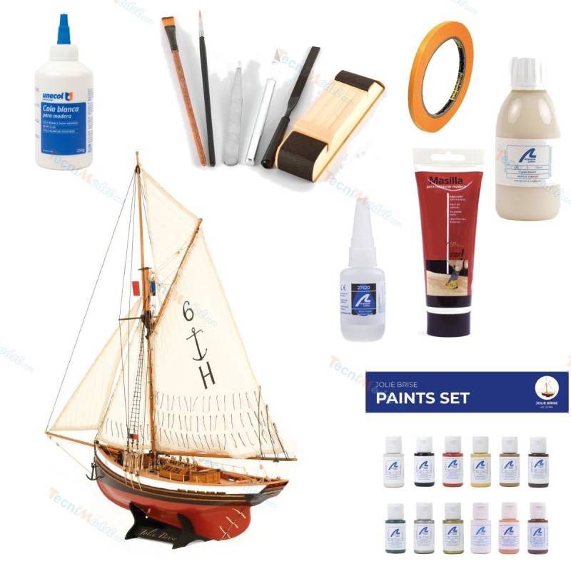 Combo Cotre Pilote Jolie Brise - Maquette de bateau en bois de Artesania Latina