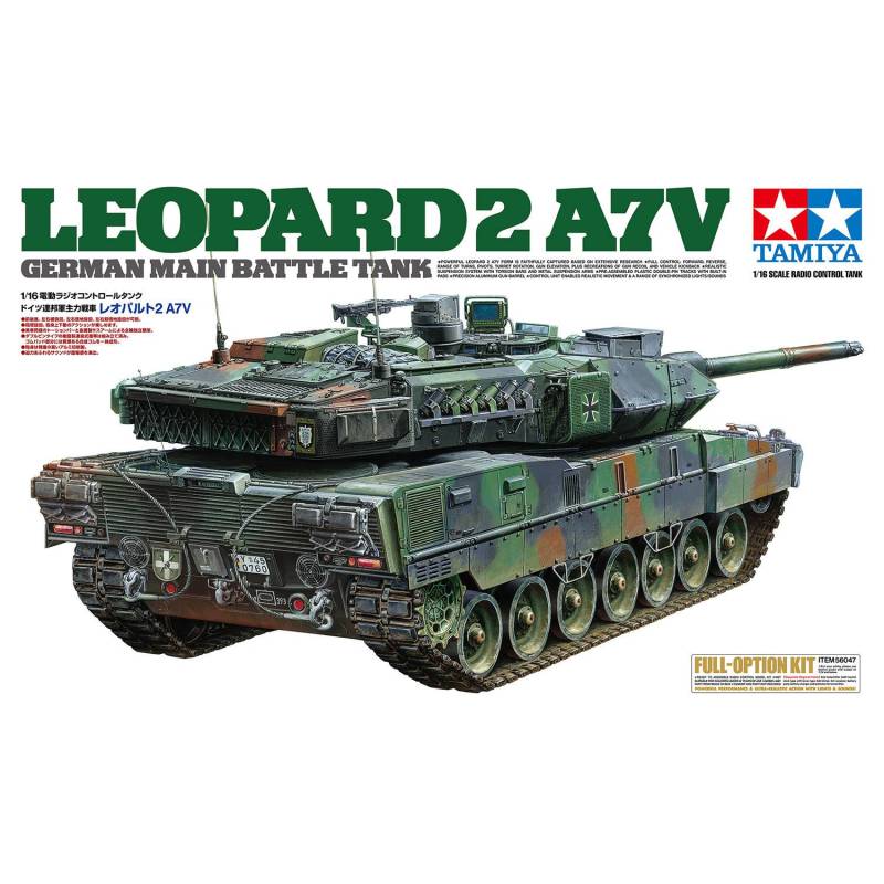 Tamiya 1/16 Leopard 2 A7V Radio-Controlled Tank - TAMIYA 56047