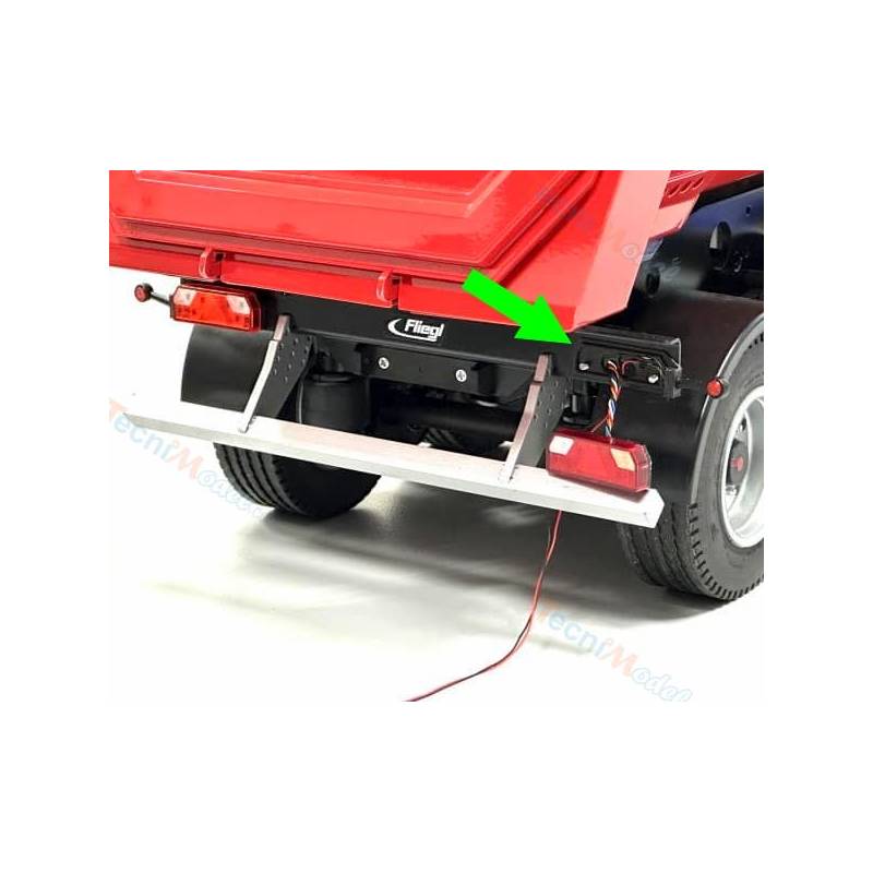 Pair of flexible side marker lights mounted on 7-compartment trailer light brackets