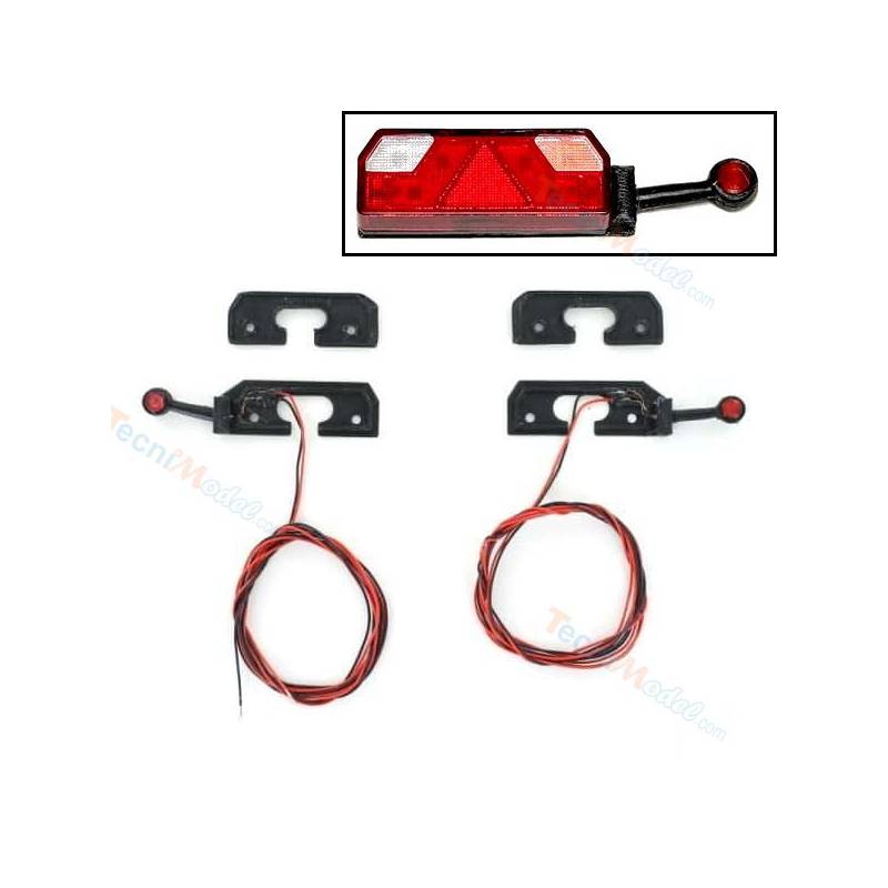 Paire de feux de gabarit souples sur platines pour feux de remorque à 7 chambres