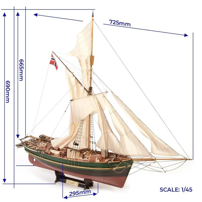Gjoa : le navire d'Amundsen, maquette de bateau en bois - OCCRE 12016