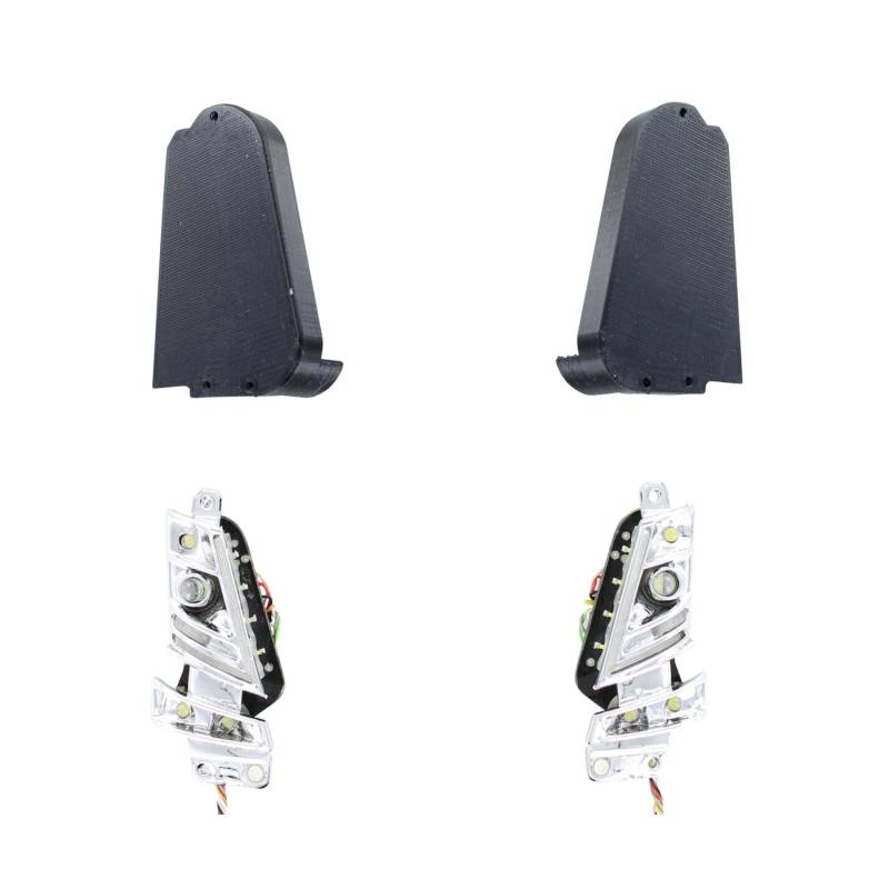 Paire de feux avant pour Volvo FH16 Tamiya avec feux de jour blanc