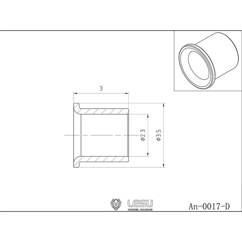 1 Clamping ring for Ø2/1mm hydraulic hose - LESU AN-0017-D