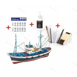 Combo Thonier Marina II 1/50 Artesania Latina + peintures + outillage + colle