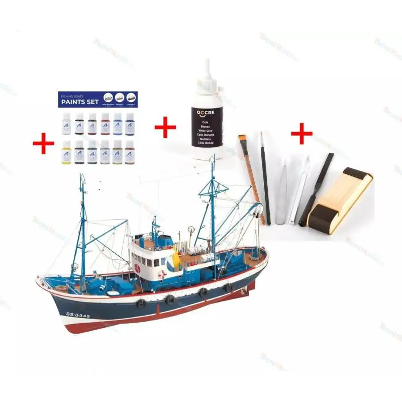 Combo Thonier Marina II 1/50 Artesania Latina + peintures + outillage + colle